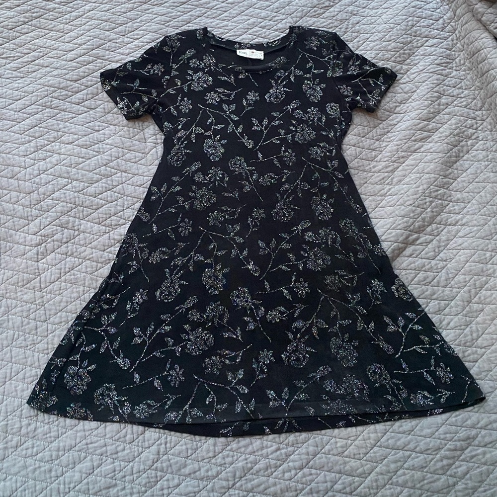 Vintage Ronni Nichole Size 12 Rainbow Glitter on Black